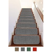 Antep Rugs Safe Steps Collection Non Slip Area Rug Stair Tread (13-Pack, Grey, 9"x26")