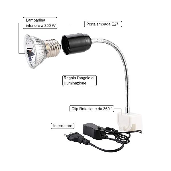 GOLDGE Tartaruga Illuminazione, 25W Basking Lampada Alogena Calore Retroilluminazione UVA UVB per Rettile Lucertola… GOLDGE GOLDGE Tartaruga Illuminazione, 25W Basking Lampada Alogena Calore Retroilluminazione UVA UVB per Rettile Lucertola…