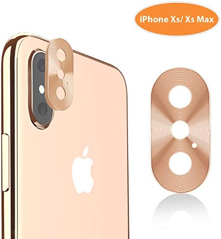iPhone Xs Max Camera Lens Protector – TINICR Ultra Thin Metal [Not Glass] Back Rear Camera Lens Screen Cover Case Shield Compatible for iPhone Xs/Xs Max (2018), Gold