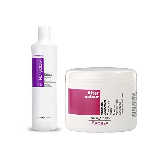 Fanola No Yellow Shampoo 350ml & After Color Mask 500ml Set