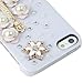 niceEshop White Bling Eiffel Tower With Flowers Crystal Rhinestone Hard Case Cover For Apple iPhone 5 5S