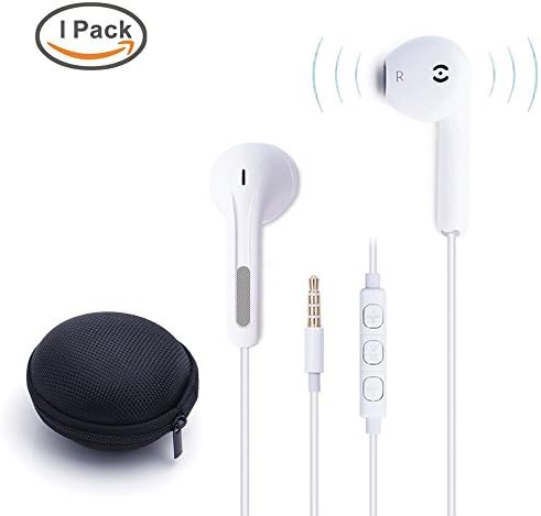 Premium Earbuds Earphones For iPod iPhone , Atomic Bass earphones beats For Apple iPhone 6s/6/6plus,iPhone SE/5s/5c/5, iPad /iPod and More (1 pack (white))