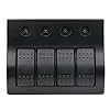 Boddenly-Digital-Voltmeter-4-Gang-Marine-Boat-Car-Switch-Panel-Toggle-Switches-Water-resistant-Enclosed-Rocker-Switch