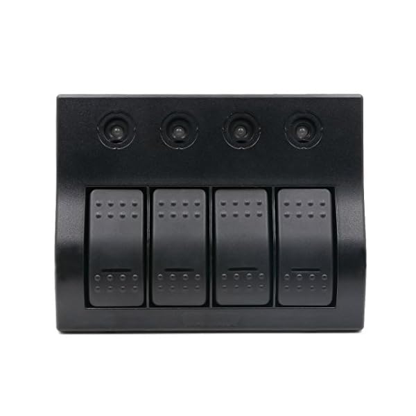 Boddenly-Digital-Voltmeter-4-Gang-Marine-Boat-Car-Switch-Panel-Toggle-Switches-Water-resistant-Enclosed-Rocker-Switch
