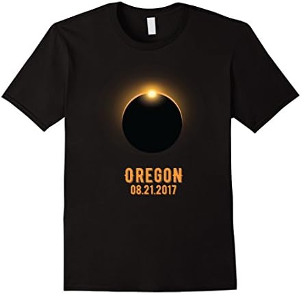 Mens OREGON Total Solar Eclipse August 21 2017 USA T Shirt XL Black