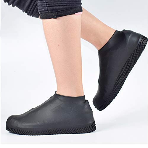 Black NonSlip Rubber Shoe Covers Elasticity Rain Gear Disposable Boot