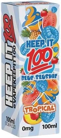 Keep it 100 Juice- 100 ml- 0mg Only- 1 Bottle-Tropical Blue Slushie
