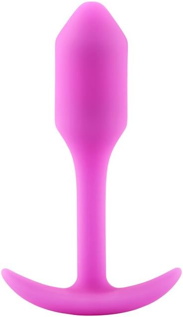 b-Vibe 55 Gram Small Version, Snug Plug 1 in Fuchsia/Silver, Meet The World's Most Comfortable Butt Plug, 1 Fuchsia