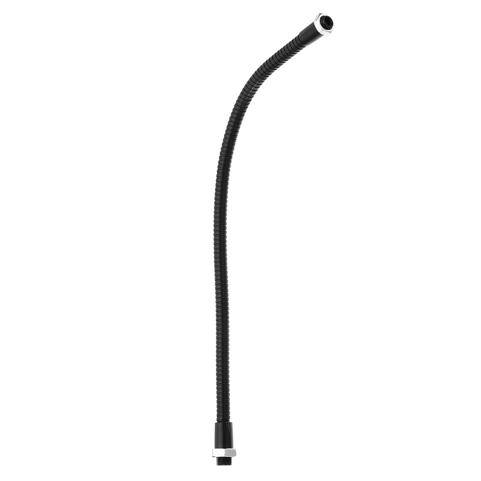 PATIKIL 11.8" Universal Gooseneck Hose, 1 Pcs M10 to M8 Fine Thread Bendable Metal Hose Flexible Arm Tube Extension for Lamp, DIY Equipment, Black