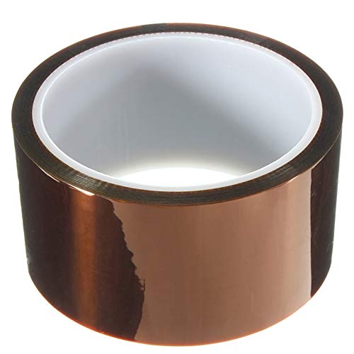 High Temperature Heat Resistant Tape 50mm X108ft AIYUNNI Polyimide Film Adhesive Tape Heat Press Tape Sublimation Tape - for 3D Print Bed,Soldering,Protecting CPU, PCB Circuit Board etc.