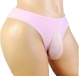 SISSY pouch panties lingerie men's lace brikini briefs girlie underwear sexy for men (L, Pink)