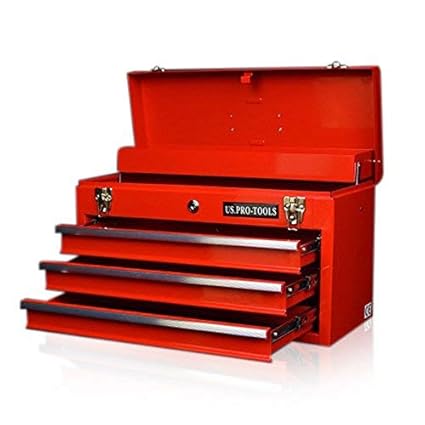 Us Pro Tools 3 Drawer Tool Chest Portable Tool Cabinet Red Tool