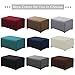 Argstar Jacquard Ottoman Covers Slipcover Rectangle for Living Room, Stretch Slipcover for Ottoman, Elastic Ottoman Slip Cover, Dark Grey Folding Storage Stool Furniture Protector (Small, Dark Gray)