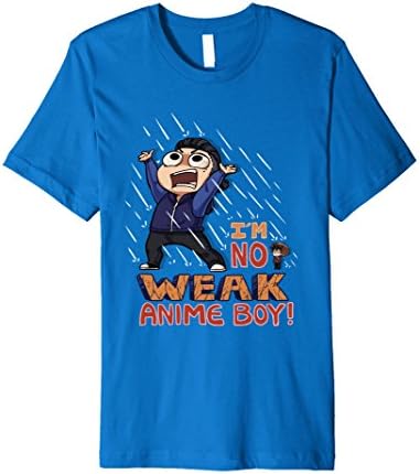 Men's Mondo Mango T-Shirt I'm No Weak Anime Boy Medium Royal Blue