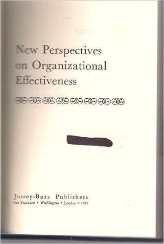 New Perspectives On Organizational Effectiveness Jossey