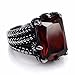 ELFASIO Mens Stainless Steel Ring Dragon Claw Ruby Red Cubic Zirconia Biker Jewelry size 8-15