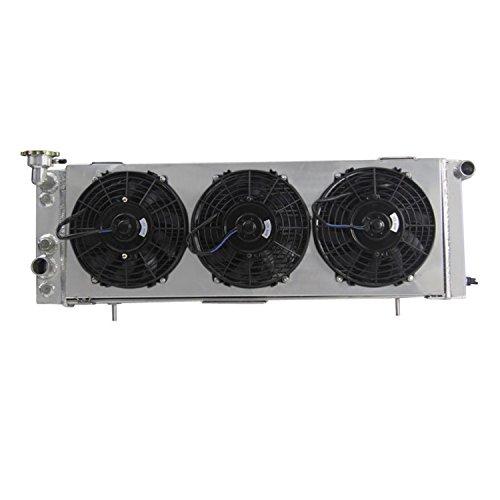 OzCoolingParts Jeep Cherokee Radiator Fan Shroud Kit, Full Aluminum Radiator + 3 x 9" Cooling Electric Fan w/Shroud for 1991-2001 Jeep Cherokee XJ/Comanche 2.5 4.0, L4 V6 Auto Engine