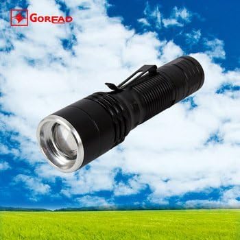 Goread C81 focusable 3W 300lum R2 Zoomable LED Flashlight Mini LED Torch Light with pen clip