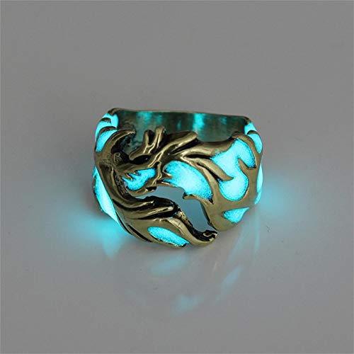 bestheart Rings,Luminous Dragon Ring,Men\'s Domineering Magic Ring (#03, 9)