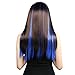 Neitsi 10pcs 18inch Colored Highlight Synthetic Clip on in Hair Extensions #F14 Blue