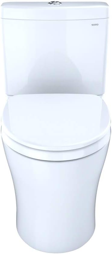 TOTO CST446CUMG#01 Aquia IV 1G Elongated Dual Flush 1.0 and 0.8 GPF Skirted CEFIONTECT two-piece-toilets, Cotton White - - 