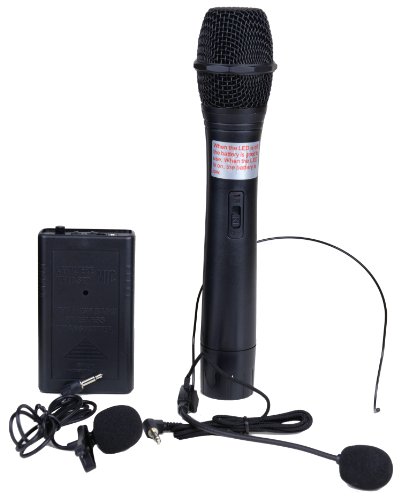 Hisonic HS122B-HL 40 Watts Lithium Battery Rechargeable Portable PA System with Built-in Dual Channel Wireless Microphones, BLACK