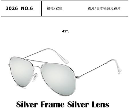 2017 Fashion sunglasses Men women Large frame Anti-glare aviator aviation sunglasses driving UV400, Silver Frame Silver Lens.