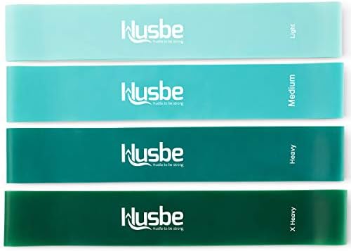 Husbe Resistance Bands, Exercise Stretch Loop Bands, Set of 4, Workout Fitness for Legs and Physical Therapy, Carry Bag, Instruction Manual