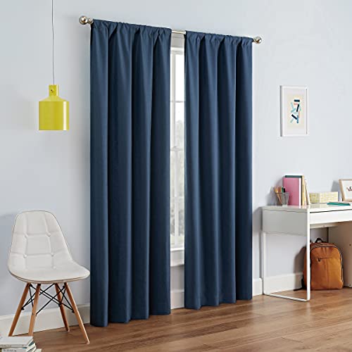 Eclipse Moderne verduisterende thermische staaf zak venster gordijn voor slaapkamer of woonkamer (1 paneel), polyester, denim, 106,7 x 160 cm