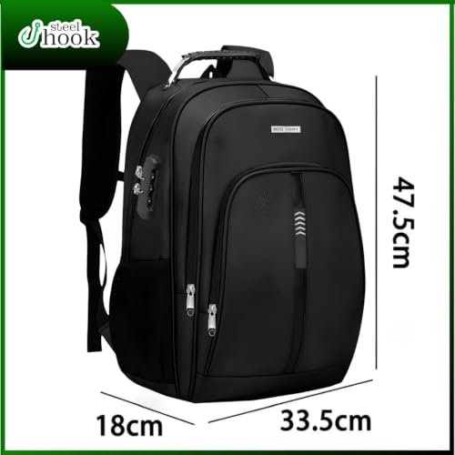 Mochila para Notebook até 17 Polegadas, Antifurto, Impermeável, com Saídas USB e Fone, para Escola, Faculdade, Trabalho ou Viagem - Preta
