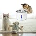Vekonn Cat Water Fountain with Stainless Steel Top and 2 Flower Spouts, 2.5L Pet Water Fountain with Led Light and Water Level Window