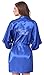 JOYTTON Women's Satin Kimono Wedding Robe with Embroidered Matron of Honor Short