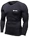 TSLA Men's Thermal Wintergear Compression Baselayer Long Sleeve Top Version17, Wintergear V Neck(v34) - Black, Large