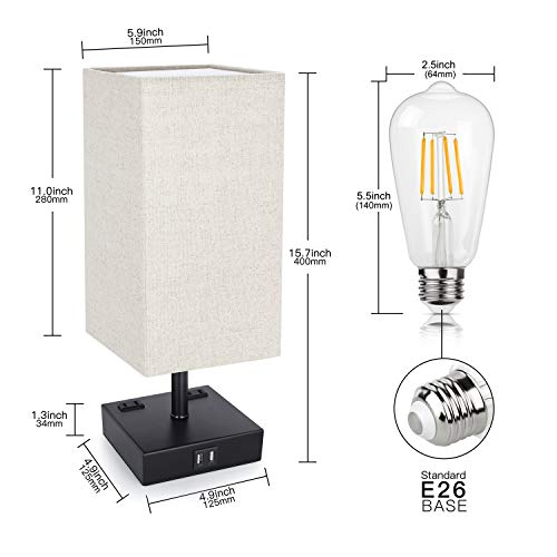 3 Dimmable+Charging+Nightstand+Equivalent+Included