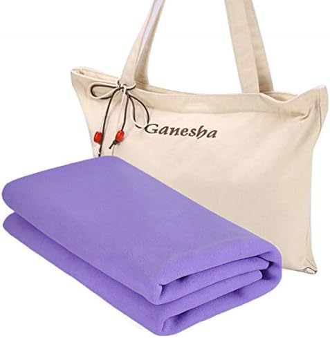 Ganesha Travel Yoga Mat Foldable Machine Washable and Dry Perfect for Bikram Hot Yoga 1mm Thick-Purple