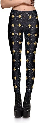Golden Stars Yoga Pants Leggings Printed Graphic Leggings Sexy 2016 Hot Style Butt Lift High Waist Fitness Legging