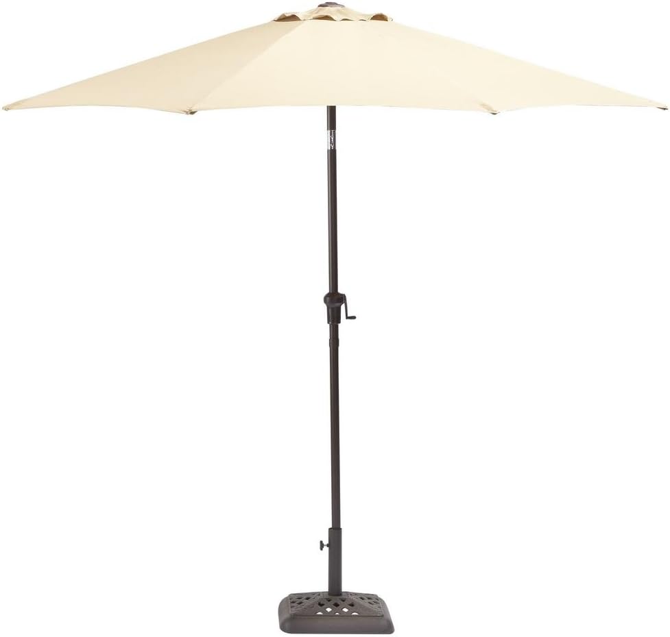Hampton Bay Yjauc 171 Cafe 9 Ft Steel Crank Tilt Patio Umbrella In Cafe Amazon Ca Electronics