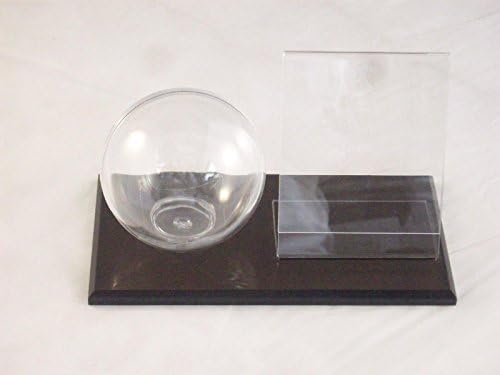 AZM Baseball Display and Baseball Card Holder Combo Clear Acrylic with Black Base Made in USA