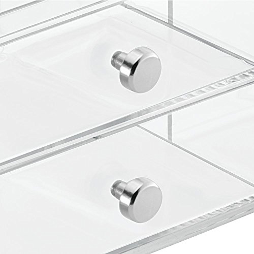 InterDesign 36230 3 Drawer Glass Vanity Organizer, Clear