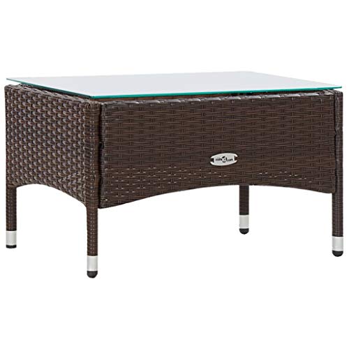 Festnight 4-TLG. Garten Lounge Set mit Auflagen Rattan Gartenmöbelset Gartenset Sitzgruppe Gartenlounge Couchtisch Sessel 3-Sitzer-Sofa Gartenmöbel Gartengarnitur Sitzgruppe Poly Rattan Braun – Bild 6