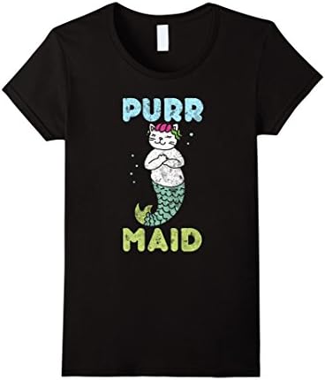 Women's Purrmaid - Mermaid and Cat Lover T-Shirt Medium Black