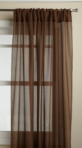 LORRAINE HOME FASHIONS Reverie 60-inch x 63-inch Tailored Panel, Chocolate