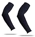 YISEVEN Adult's Sports Compression Arm Sleeves Basketball Shooting Shooter Sleeves Golf Football Accessories Baseball Sun UV Protection Running 3/4 Shirts – Men & Women Black (1 Pair)