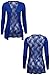 My1stWish Womens 78S Floral Lace Back Ladies Long Boyfriend Summer Cardigan Size 8/10 Royal Blue