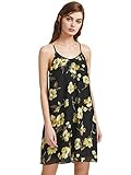 ROMWE Women's Summer Sundress Sleeveless Floral Print Chiffon Dress