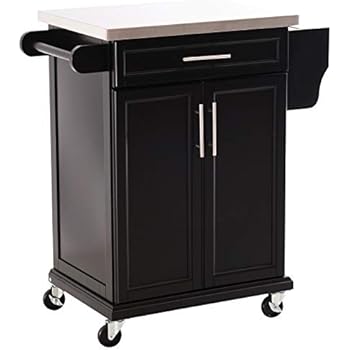 Amazon Com Black Modern Rolling Stainless Steel Top Kitchen