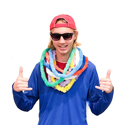 200 Piece Plastic Flower Leis Bulk Assortment - Tropical Leis Luau Party Supplies - Thumbnail 2