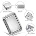 TeamFar Lasagna Pan Set of 2, Brownie Pan Rectangle Cake Pan Stainless Steel, Heavy Duty & Healthy, Easy Clean & Dishwasher safe, Brushed Surface-13 & 10 inch