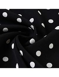 Vestido largo de verano con lunares para mujer, color negro con bolsillo