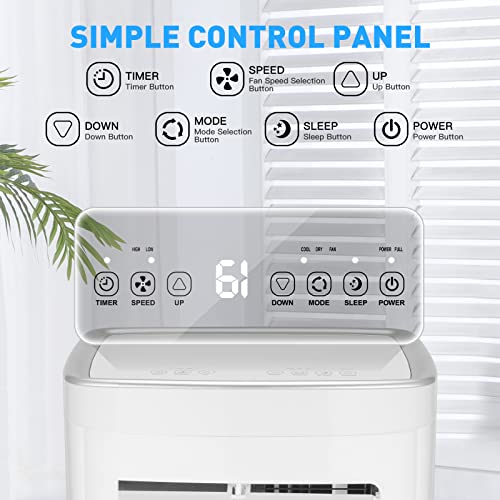 Portable Air Conditioners-8,000 BTU 3-in-1 Air Conditioner Portable with Dehumidifier and Fan Mode, Cools up to 200 square feet, Portable AC with Remote Control＆24 Hours Timer for Home, Office, Dorms